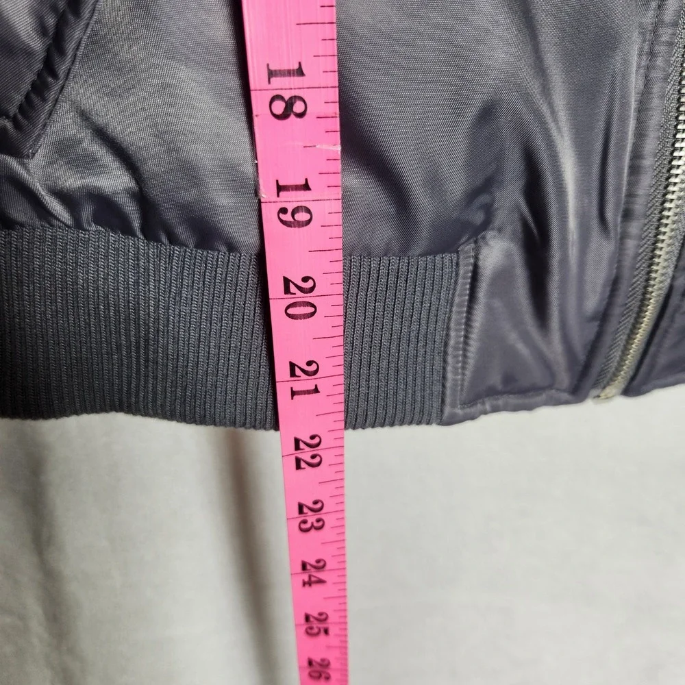 Forever 21+ Womens Plus 2X Pewter Gray Nylon Flight Bomber Jacket Gray